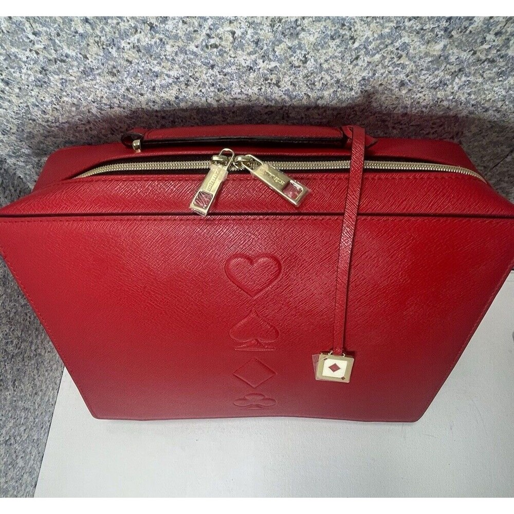Estee Lauder Makeup Train Case Travel Cosmetics Bag Playing Cards Poker Theme